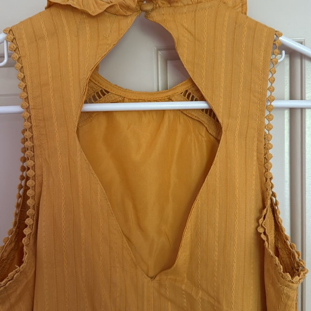 ASOS Mustard Yellow Cotton Dress - Picture 6 of 9